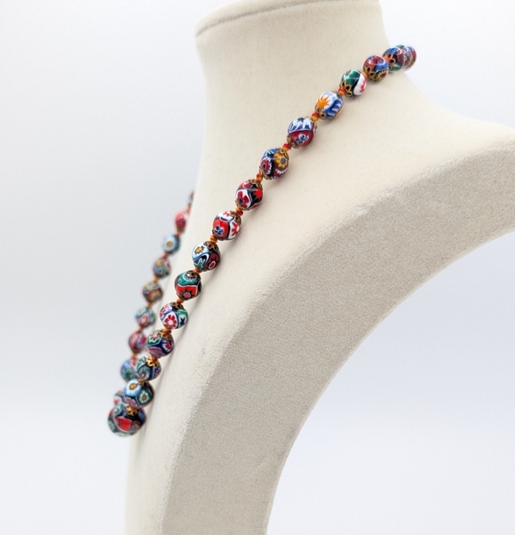 Vintage 18" Venetian Millefiori Bead Necklace - Picture 2 of 8